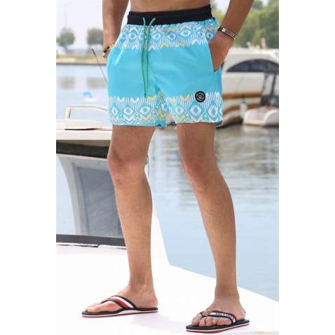 Green Designed Swim Shorts 5788 - Yeşil