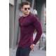 Maroon Designed Knitwear Sweater 5972 - Bordo