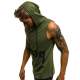 Madmext Men Khaki Hoodie Vest 2563 - Haki