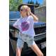 Mad Girls Printed White T-shirt Mg1149 - Beyaz