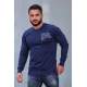 Madmext Navy Blue Printed Sweatshirt 4137 - Lacivert