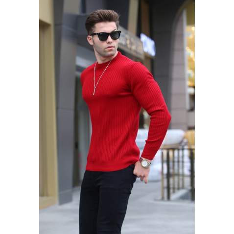 Red Knitwear Sweater 5183 - Kırmızı