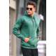 Green Basic Hoodie Sweatshirt 6002 - Yeşil