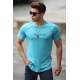 Madmext Blue T-shirt for Men 4556 - Mavi