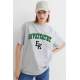 Women Printed Oversize Gray T-Shirt Mg1318 - Gri