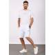 Madmext Men Oversize White Shorts Set 5376 - Beyaz