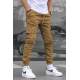 Men Stone Brown Cargo Trousers 5647 - Taş rengi