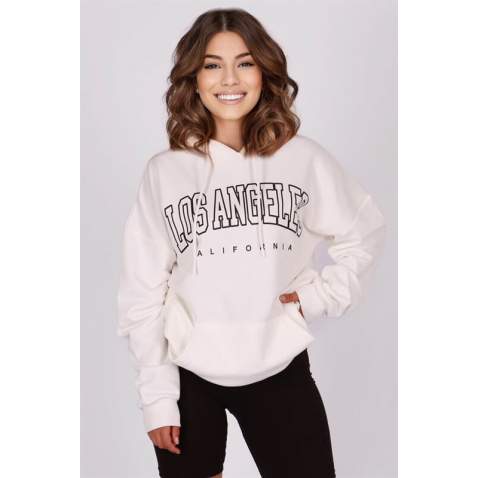 Mad Girls White Printed Sweatshirt MG810 - Beyaz