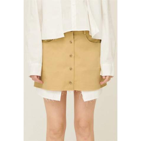 Women Beige Basic Mini Skirt - Bej