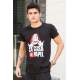 Madmext Black Printed T-shirt for Men 4017 - Siyah