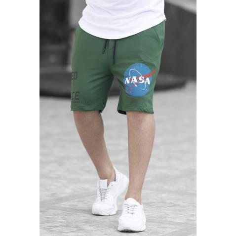 Madmext Green Nasa Printed Capri for Men 4248 - Yeşil