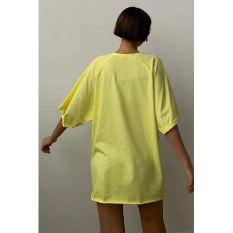 Mad Girls Oversize Yellow T-shirt MG1354 - Sarı