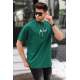 Madmext Men Embroided Green T-shirt 5380 - Yeşil