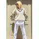 Women Stone Gray Knitted V Neck Sweater MG1373 - Taş rengi