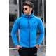 Blue Hooded Zip-Down Sweatshirt 4701 - Mavi