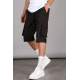 Black Capri Shorts with Cargo Pockets 5473 - Siyah