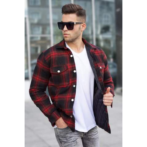 Madmext Men Red Plaid Shirt 5502 - Kırmızı