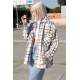 Mad Girls Gray Oversize Women Lumberjack Shirt MG042 - Gri