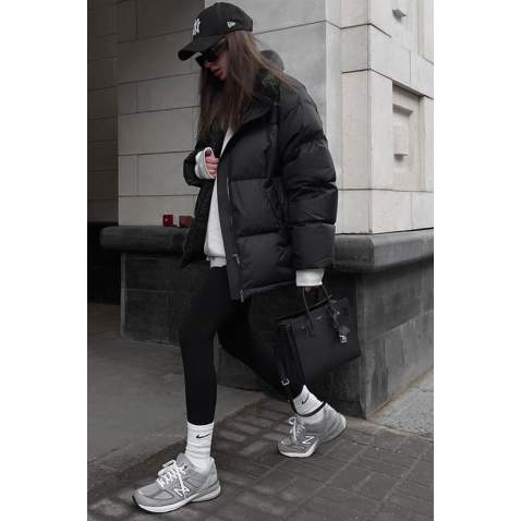 Siyah Basic Oversize Kadın Mont MG1550 - Siyah