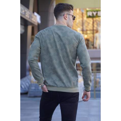 Light Almond Green Designed Knitwear Sweater 5962 - Açık Çağla