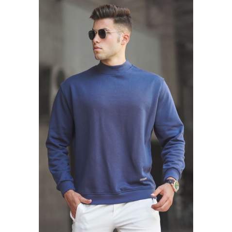 Madmext Men Khaki Knitwear Sweater 5301 - Lacivert