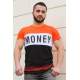 Madmext Orange "Money" Printed T-shirt for Men 3077 - Turuncu