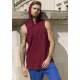 Madmext Men Maroon Hoodie Vest 2537 - Bordo