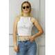 Mad Girls White Crop Top MG361 - Beyaz