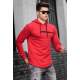 Madmext Red Printed Hoodie 4694 - Kırmızı