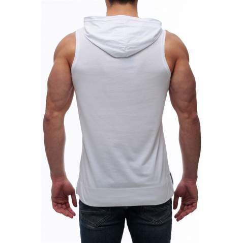 Sleeveless T-Shirt In Hooded White 2887 - Beyaz