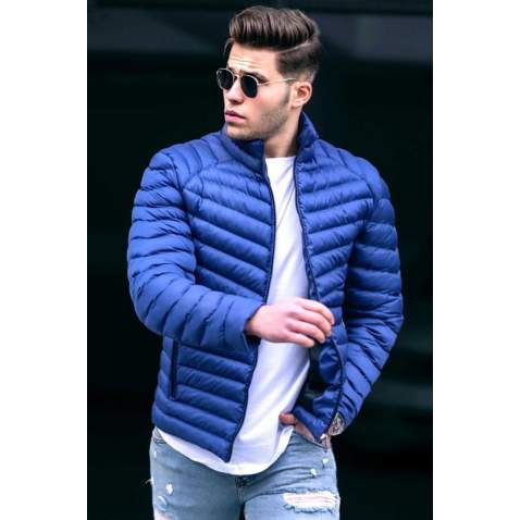 Madmext Men Indigo Puffer Coat 5058 - İndigo