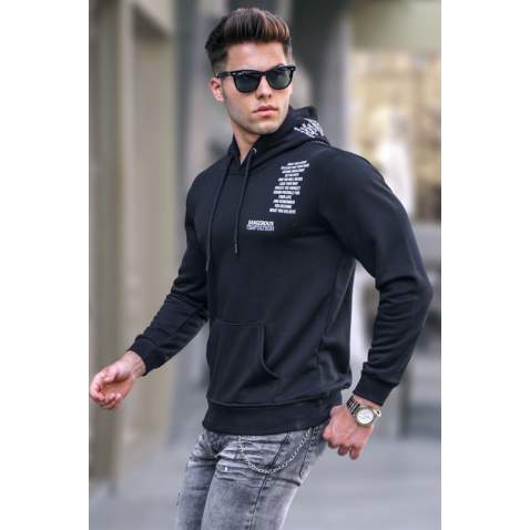 Madmext Men Printed Black Sweatshirt 5313 - Siyah