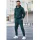 Dark Green Hoodie Basic Tracksuit 5903 - Koyu yeşil