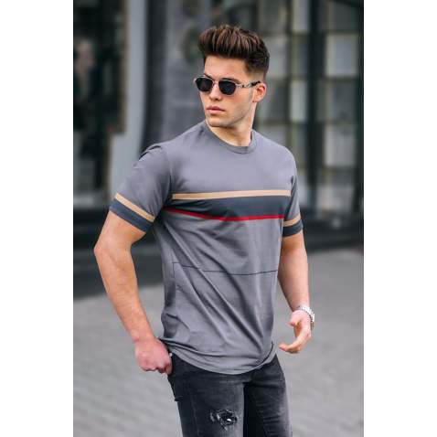 Madmext Men Smoke Gray T-shirt 5372 - Füme