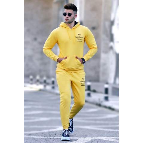 Madmext Men Printed Yellow Sweatpants 4725 - Sarı