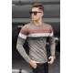 Madmext Khaki Crewneck Sweater For Men 5608 - Haki