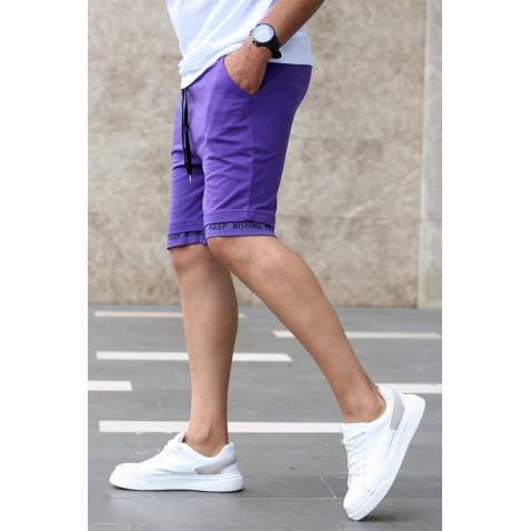 Madmext Purple Basic Capri for Men 4233 - Mor