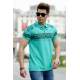 Madmext Green Printed Polo Shirt for Men 3057 - Yeşil