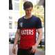 Madmext Navy Blue Two-Tone Printed T-shirt for Men 3089 - Lacivert