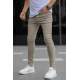 Men Stone Gray Slim Fit Jeans - Taş rengi