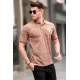 Men Designed Brown Polo T-Shirt 5873 - Kahverengi