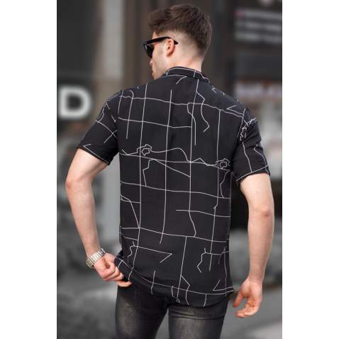 Madmext Men Designed Black Shirt 5539 - Siyah