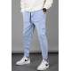 Men Striped Blue Sweatpants - Mavi