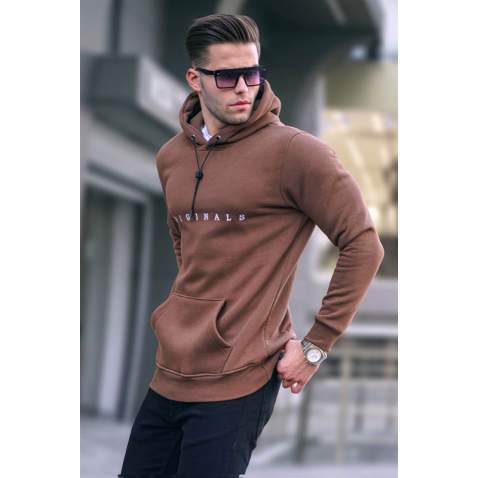 Madmext Men Brown Printed Sweatshirt 5340 - Kahverengi