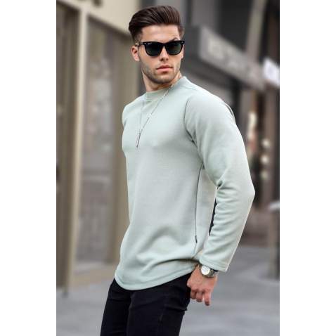 Green Regular Fit Basic Sweatshirt 6023 - Yeşil