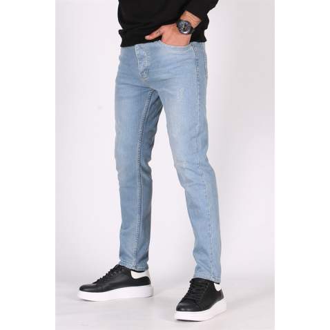 Madmext Men Slim Fit Black Jeans 5096 - Buz mavisi