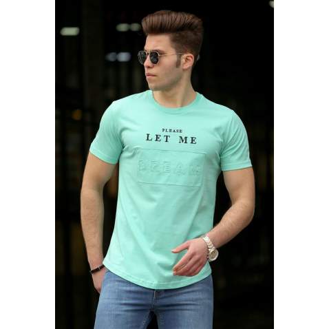 Madmext Green Printed T-shirt for Men 4524 - Yeşil