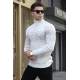 White Turtleneck Knitwear Sweater 5970 - Kemik rengi