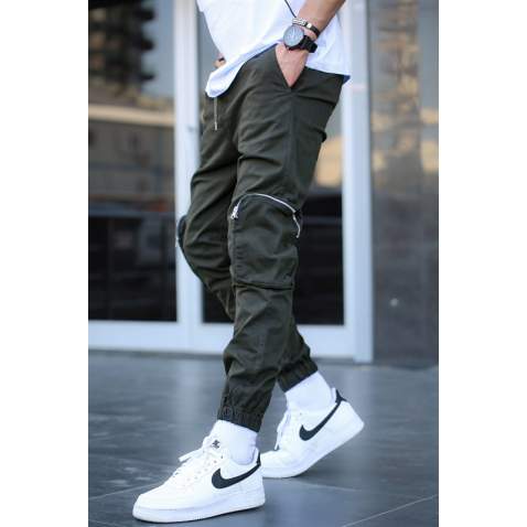 Madmext Men Cargo Khaki Trousers 5650 - Haki