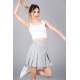 Women Striped Gray Pleated Mini Skirt MG1451 - Gri